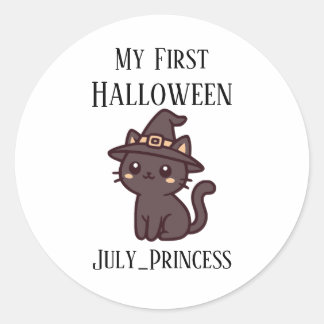 A cat wearing a hat for cat lovers and holidays classic round sticker