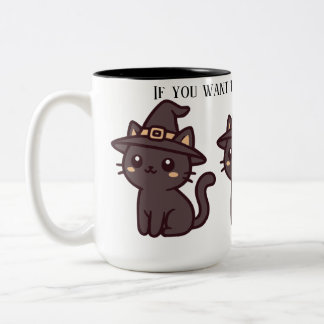 A cat wearing a hat for cat lovers and holidays Two-Tone coffee mug