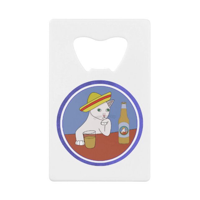 A cat Wearing a Sombrero and Drinking (Front)