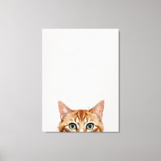 a cat with a white background canvas print