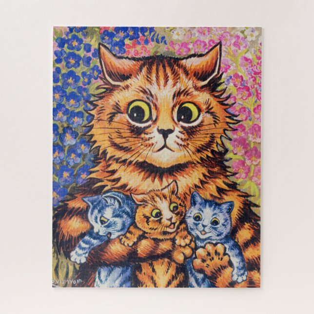 A Cat with her Kittens by Louis Wain Jigsaw Puzzle (Vertical)