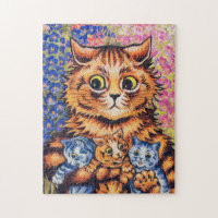 A Cat with her Kittens by Louis Wain