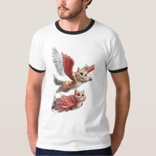 A cat with wings flying like a bird. T-Shirt