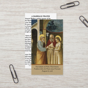 A Catholic Wedding Prayer Favour Holy Card