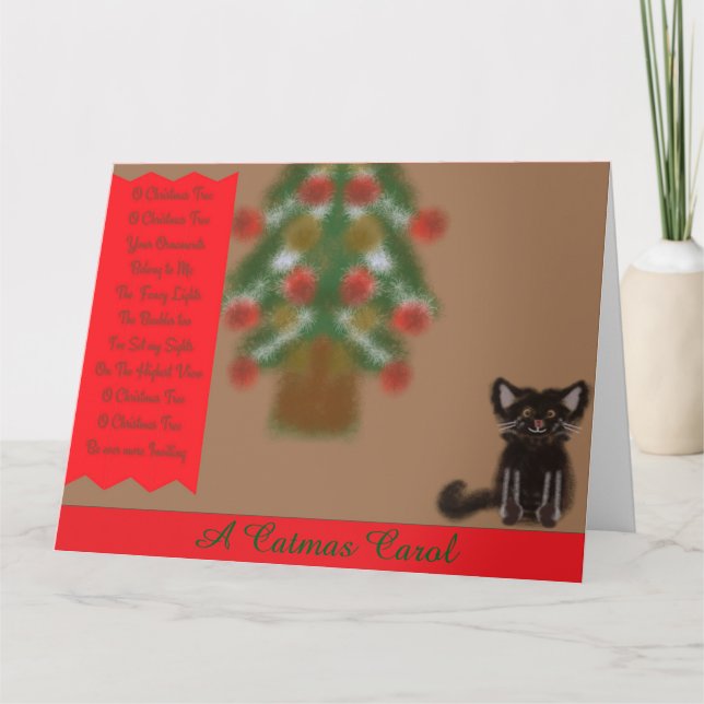 A Catmas Carol Folded Greeting Card (Front)