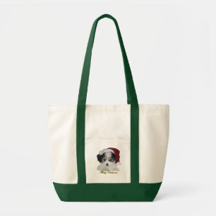 A Cavachon Merry Christmas Canvas Bag