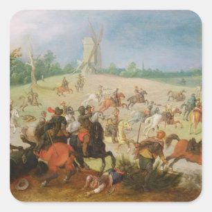 A cavalry battle square sticker