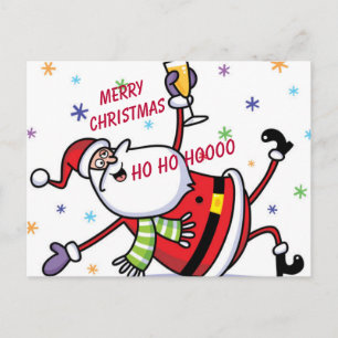 “A Celebrating Santa” Postcard