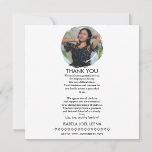 A Celebration Of Life Large Photo & Quote or Psalm Thank You Card