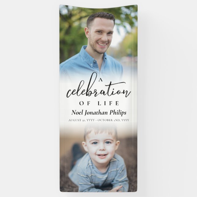 A Celebration Of Life Two Photos Banner (Vertical)
