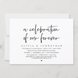 A Celebration of our Forever, Wedding Elopement Invitation