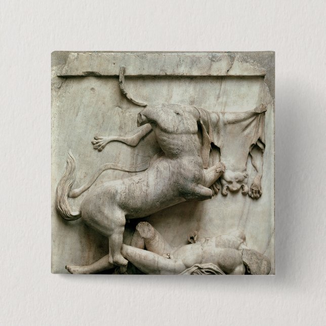 A Centaur triumphing over a Lapith 15 Cm Square Badge (Front)