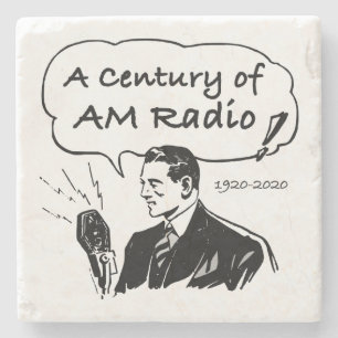 A Century of AM Radio Broadcasting Stone Coaster