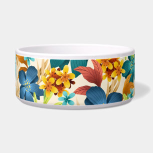 A ceramic bowl with a vibrant floral pattern