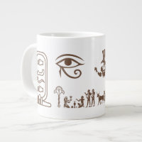 A ceramic mug with an ancient Egyptian design 