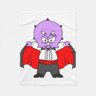 A Ceratops Dinosaur Dressed Up As Count Dracula. Fleece Blanket
