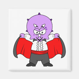 A Ceratops Dinosaur Dressed Up As Count Dracula. Magnet