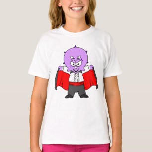 A Ceratops Dinosaur Dressed Up As Count Dracula. T-Shirt
