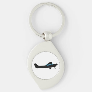 A Cessna in silhouette Key Ring