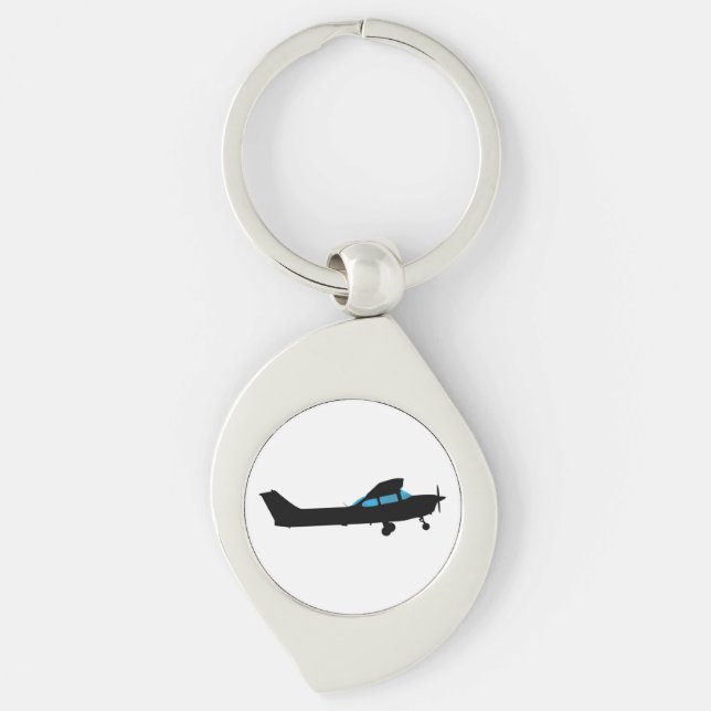 A Cessna in silhouette Key Ring (Front)
