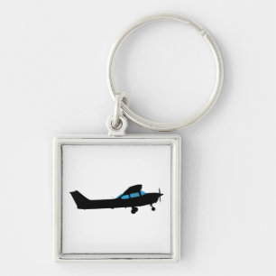 A Cessna in silhouette Key Ring