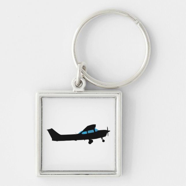 A Cessna in silhouette Key Ring (Front)