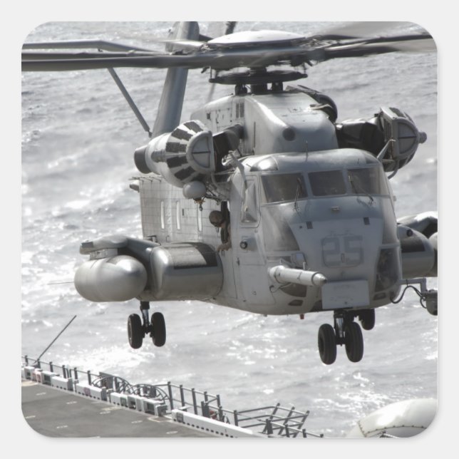 A CH-53E Super Stallion helicopter Square Sticker (Front)