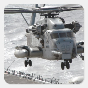 A CH-53E Super Stallion helicopter Square Sticker
