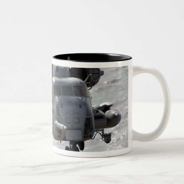 A CH-53E Super Stallion helicopter Two-Tone Coffee Mug (Right)
