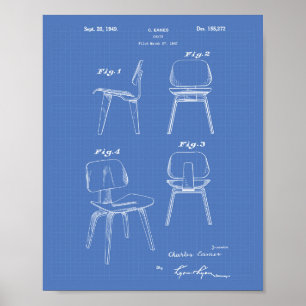 A Chair 1949 Patent Art - Blueprint Poster