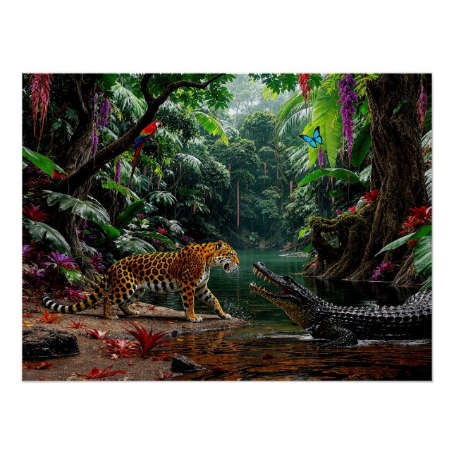 “A Chance Encounter” – Colourful Wildlife Portrait Poster (Front)