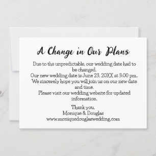 A Change in Our Plans Personalized Details card