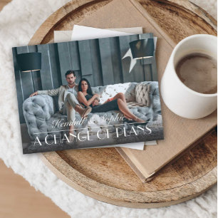 A Change of Plans Wedding Update Photo Announcement Postcard