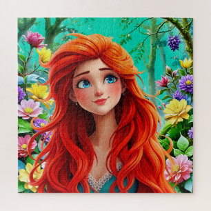 A character with vibrant red hair jigsaw puzzle