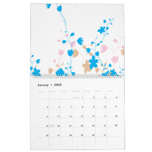 A charming arrangement of blue and pink flowers se calendar