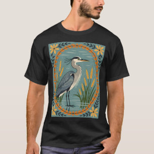 A charming illustration of wide-eyed heron bird by T-Shirt