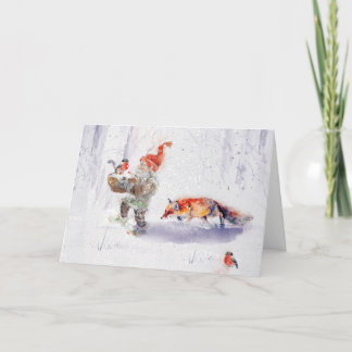 A charming Scandinavian winter scene Tack Kort Thank You Card