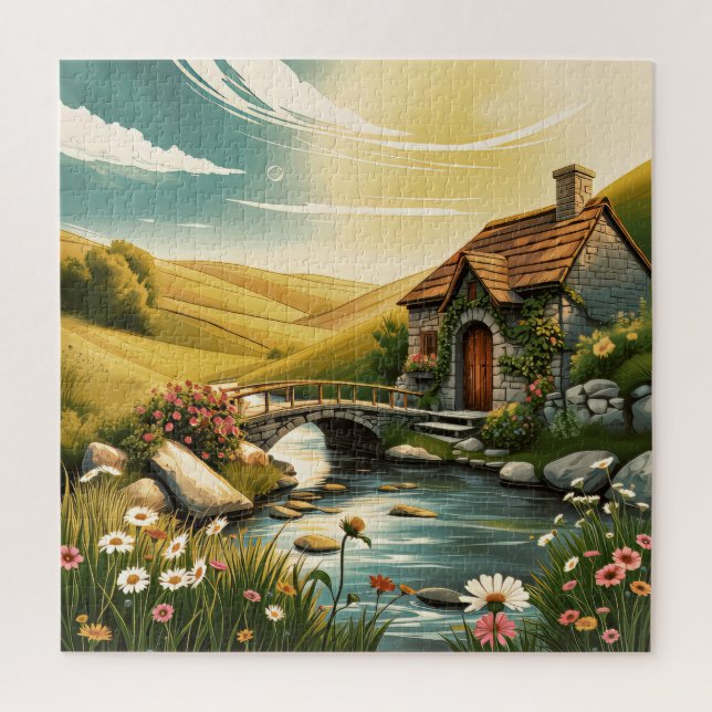 A charming stone cottage  jigsaw puzzle (Vertical)