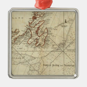 A Chart Of The Banks Of Newfoundland Metal Tree Decoration