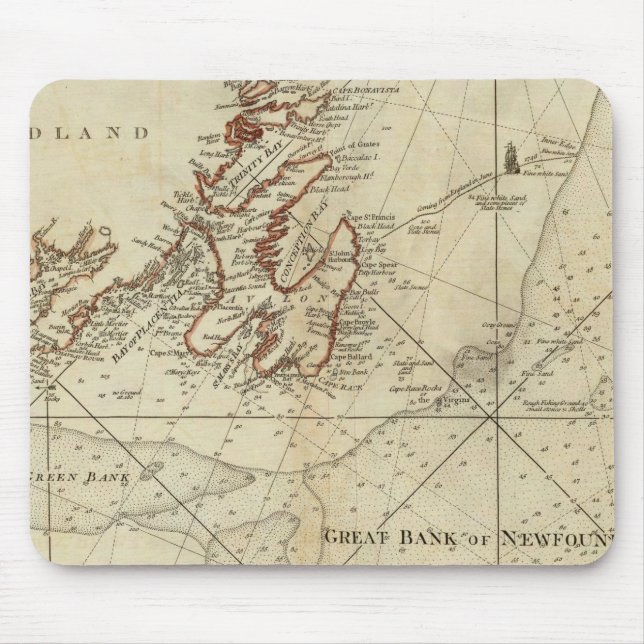 A Chart Of The Banks Of Newfoundland Mouse Mat (Front)