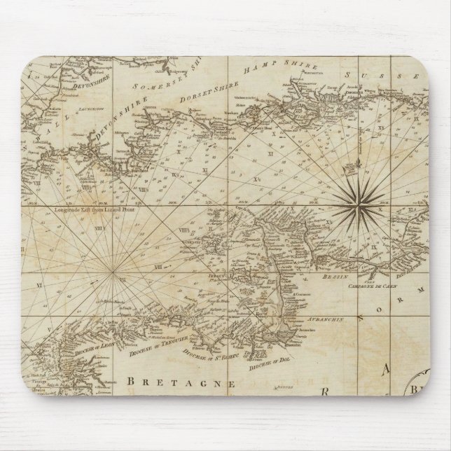 A chart of the British Channel Mouse Mat (Front)