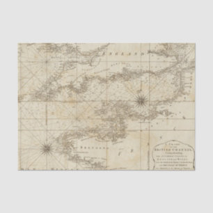 A chart of the British Channel Tissue Paper