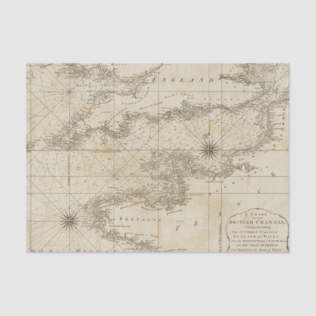 A chart of the British Channel Tissue Paper (Front)