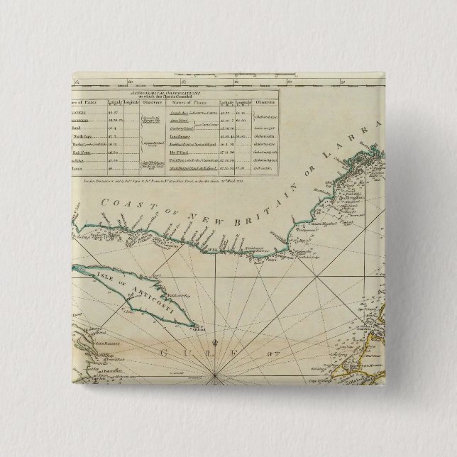 A Chart Of The Gulf Of St Lawrence 15 Cm Square Badge (Front)
