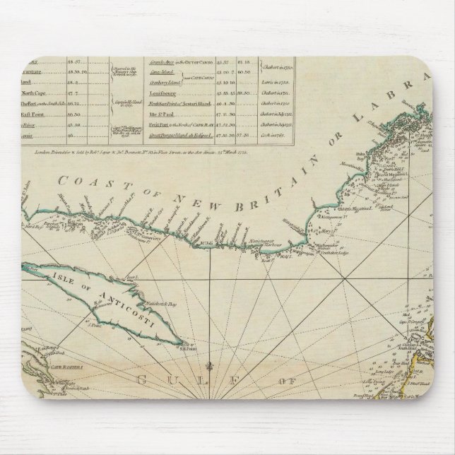 A Chart Of The Gulf Of St Lawrence Mouse Mat (Front)