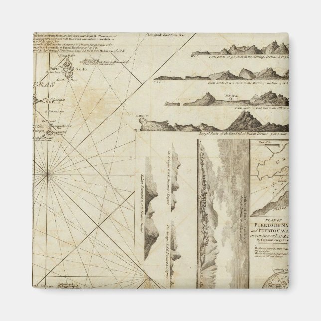 A chart of the Maderas and Canary Islands Magnet (Front)