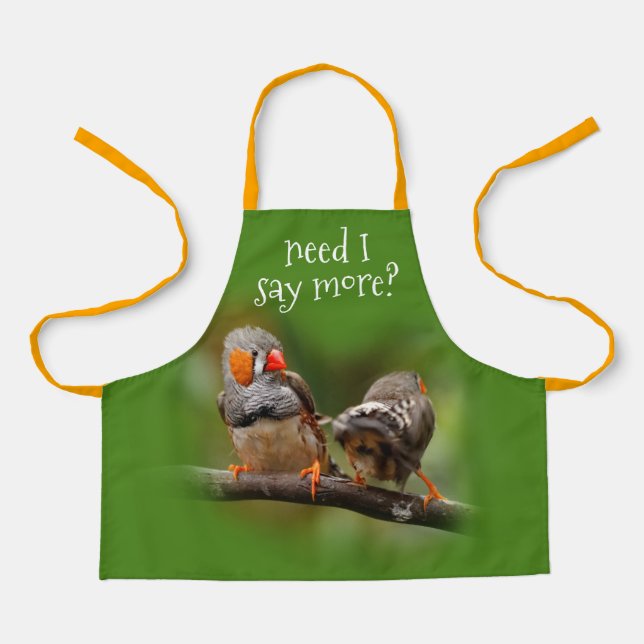 A Cheeky Pair of Zebra Finches Apron (Front)