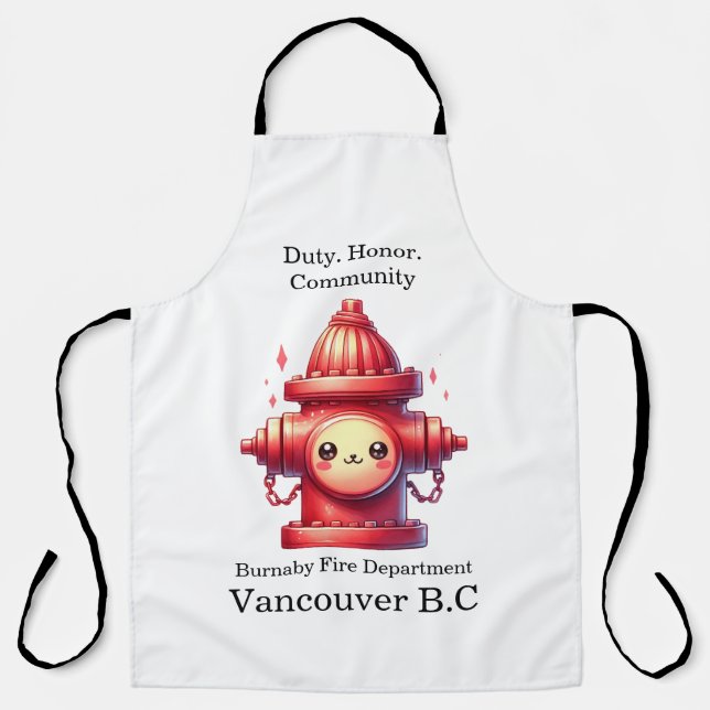 A cheerful hydrant stands proudly in the sunlight apron (Front)