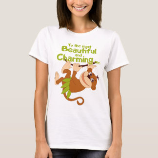 A cheerful monkey swings on a branch T-Shirt