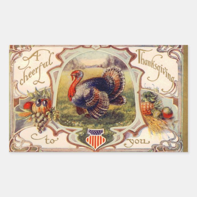 A Cheerful Thanksgiving to You Vintage Sticker (Front)